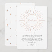 Carte de remerciements de Baby shower Boho Sunshin (Devant / Derrière)