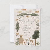 Carte de remerciements de Baby shower Boho Woodlan (Devant)