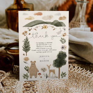 Carte de remerciements de Baby shower Boho Woodlan