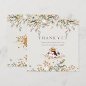 Carte de remerciements de Baby shower botanique ru (Devant / Derrière)