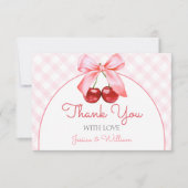 Carte de remerciements de Baby shower cerise rose (Devant)