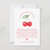 Carte de remerciements de Baby shower Cherry Sweet (Devant)
