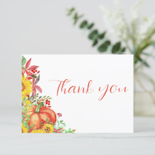 Carte de remerciements de baby shower citrouille