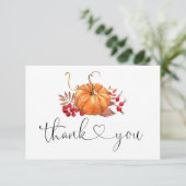 Carte de remerciements de baby shower citrouille (Debout devant)