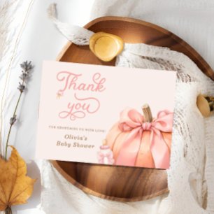 Carte de remerciements de Baby shower citrouille à