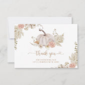 Carte de remerciements de baby shower citrouille B (Devant)