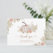 Carte de remerciements de baby shower citrouille B (Debout devant)