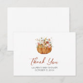 Carte de remerciements de Baby shower Citrouille d (Devant / Derrière)