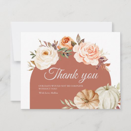 Carte de remerciements de Baby shower Citrouille o (Devant)