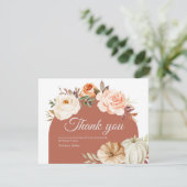 Carte de remerciements de Baby shower Citrouille o (Debout devant)