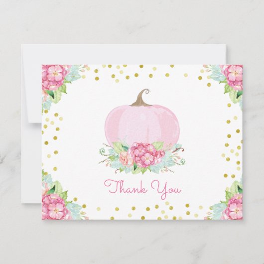 Carte de remerciements de Baby shower Citrouille r (Devant)