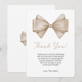 Carte de remerciements de Baby shower Coquette Bow (Devant / Derrière)