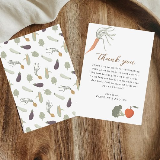 Carte de remerciements de Baby shower cultivé loca