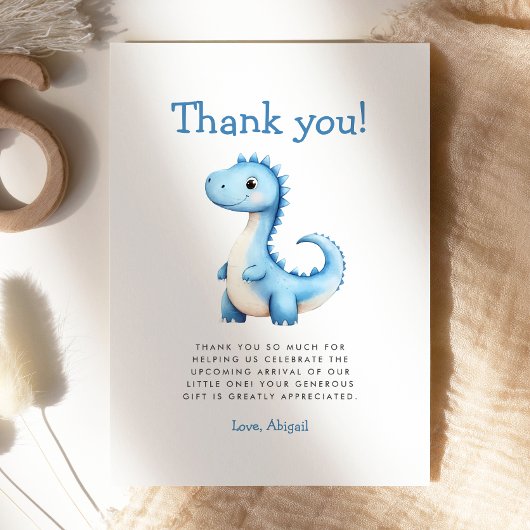 Carte de remerciements de Baby shower Cute Blue Di
