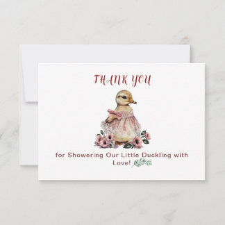 Carte de remerciements de Baby shower Cute Duck