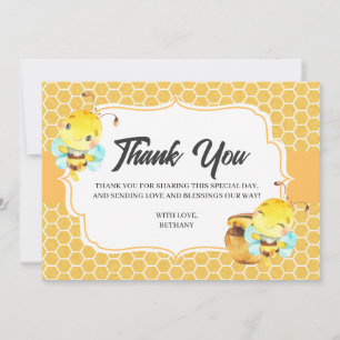 Carte de remerciements de baby shower d'abeille