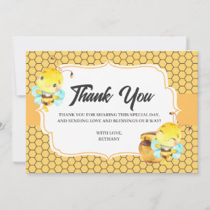 Carte de remerciements de baby shower d'abeille