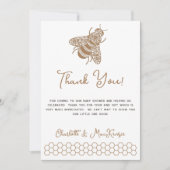 Carte de remerciements de Baby shower d'abeilles m (Devant)