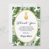 Carte de remerciements de Baby shower d'ananas tro (Devant)