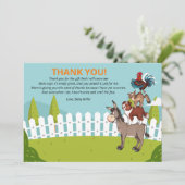 Carte de remerciements de Baby shower d'âne de fer (Debout devant)