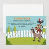 Carte de remerciements de Baby shower d'âne de fer (Devant / Derrière)