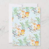 Carte de remerciements de baby shower d'animaux de (Dos)