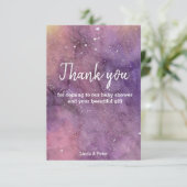 Carte de remerciements de Baby shower d'aquarelle  (Debout devant)