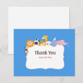 Carte de remerciements de baby shower d'arche de (Devant / Derrière)