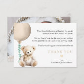 Carte de remerciements de Baby shower d'attente av (Devant / Derrière)