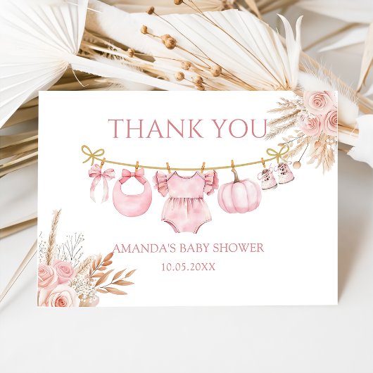 Carte de remerciements de Baby shower d'automne Ci