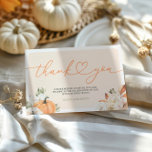 Carte de remerciements de Baby shower d'automne ci<br><div class="desc">Voici notre Carte de remerciements de Baby shower d'automne Citrouille, conçu pour express votre gratitude avec charme saisonnier. Doté d'un design citrouille délicieux et de couleurs chaudes d'automne, ce carte de remerciements est parfait pour envoyer des messages sincères à vos invités. Idéal pour compléter votre baby shower sur le thème...</div>