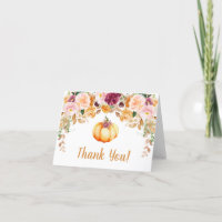 Carte de remerciements de Baby shower d'automne Ci