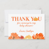 Carte de remerciements de Baby shower d'automne ci (Devant)