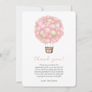 Carte de remerciements de Baby shower de ballon à