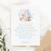 Carte de remerciements de Baby shower de bateau à 