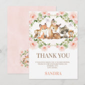 Carte de remerciements de Baby shower de bois flor (Devant / Derrière)