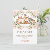 Carte de remerciements de Baby shower de bois flor (Debout devant)