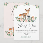 Carte de remerciements de Baby shower de bois mou (Devant / Derrière)