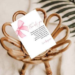 Carte de remerciements de Baby shower de boue rose