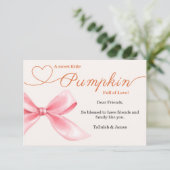 Carte de remerciements de Baby shower de Bow rose  (Debout devant)