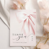 Carte de remerciements de Baby shower de Bow rose