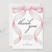 Carte de remerciements de Baby shower de Bow rose (Devant)