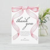 Carte de remerciements de Baby shower de Bow rose (Debout devant)