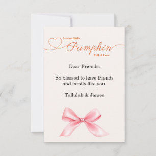 Carte de remerciements de Baby shower de Bow rose 