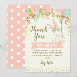 Carte de remerciements de Baby shower de Bunny suc