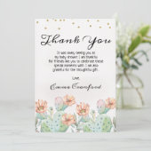 Carte de remerciements de baby shower de cactus (Debout devant)