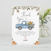Carte de remerciements de Baby shower de camion Ci (Debout devant)