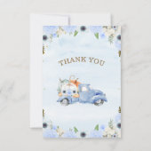 Carte de remerciements de Baby shower de camion Ci (Dos)