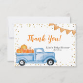 Carte de remerciements de Baby shower de camion Ci (Devant)