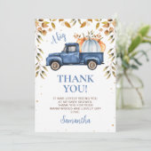 Carte de remerciements de Baby shower de camion Ci (Debout devant)